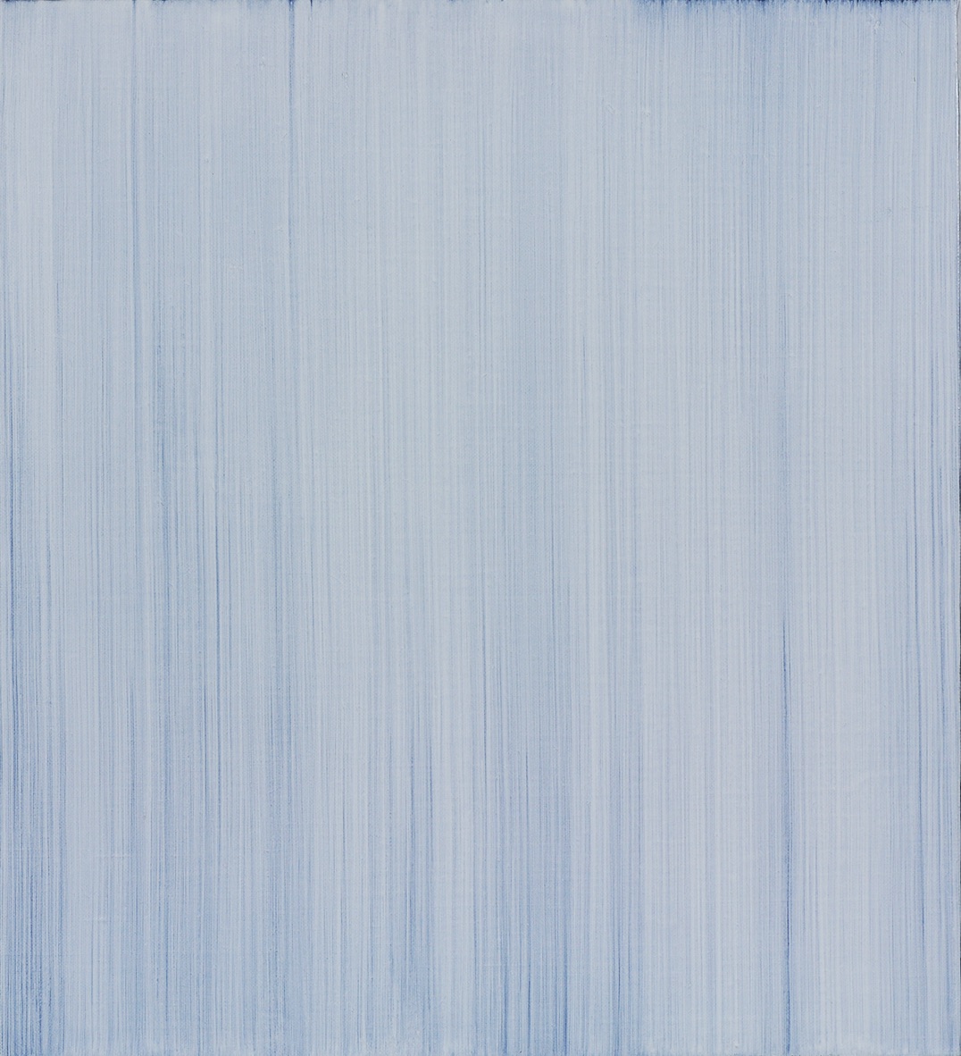 Quattro velature di bianco su fondo nero, 2006, olio su tela, cm 55x50